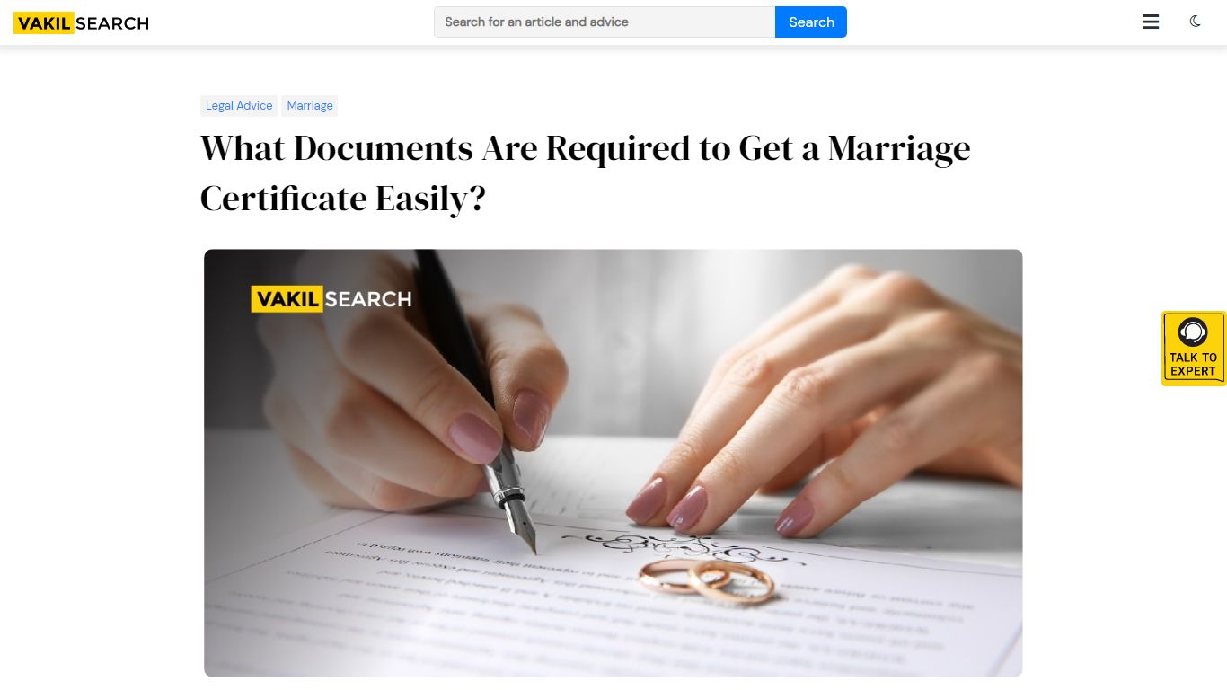 What Documents Are Required to Get a Marriage Certificate Easily ...